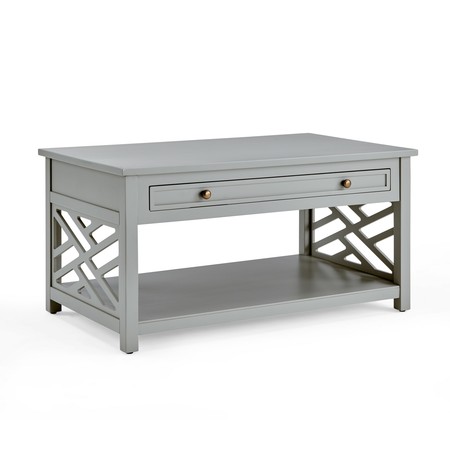 ALATERRE FURNITURE 36 W, 22 L, 18 H, Pine with Composite Wood Top, Gray ANCT1340